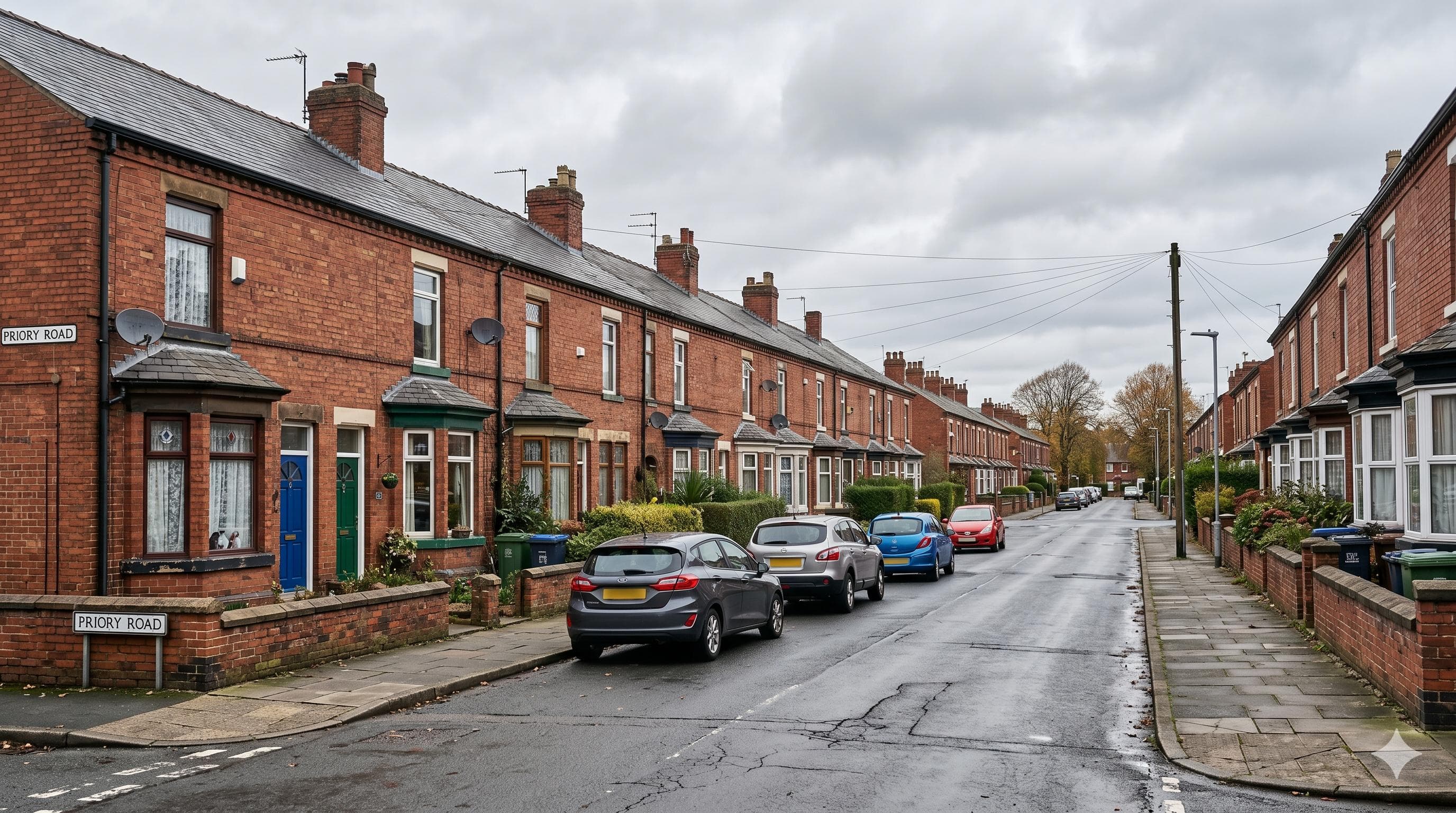 A quiet residential street in England